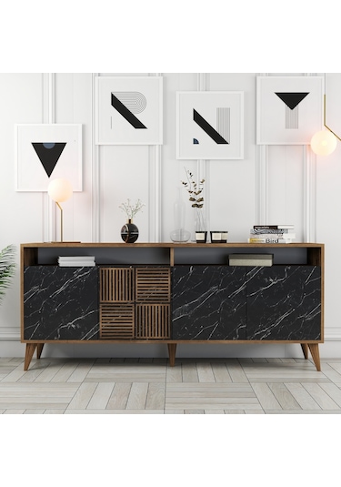 Variant Variant Milan Konsol - Ceviz / Siyah Mermer