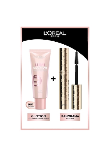 L'Oréal Paris Panorama Maskara + Glotion All-In-One Doğal Işıltı 901 Fair Glow