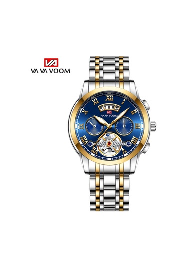 Skycity Kuvars Kol Saati - İthal Hareket, Derin Su Geçirmezlik, Dayanıklı Cam, Parlak Işıklandırma Ve Paslanmaz Çelik Kayış Altın