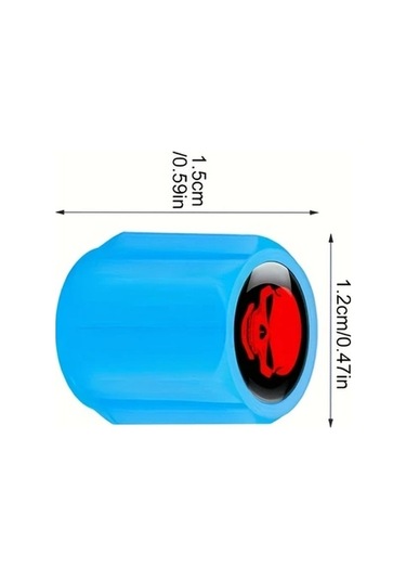 Fastbuy Turcoshop11 4 Parça Sarı Evrensel Kırmızı Kafatası Desenli Oto Valf Kapağı