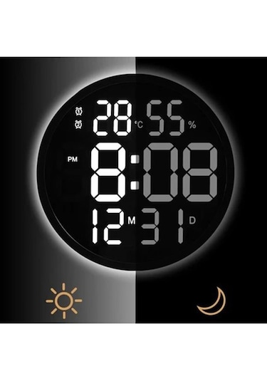 Monozone 12ınç Led Duvar Masa Saati Dijital Modern Elektronik