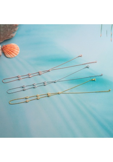 925 Ayar Gümüş Damla Zirkon Taşlı Şahmeran Altın