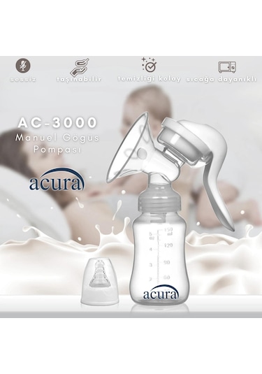 Acura Ac-3000 Masaj Ve Biberon Özellikli Manuel Göğüs Pompası