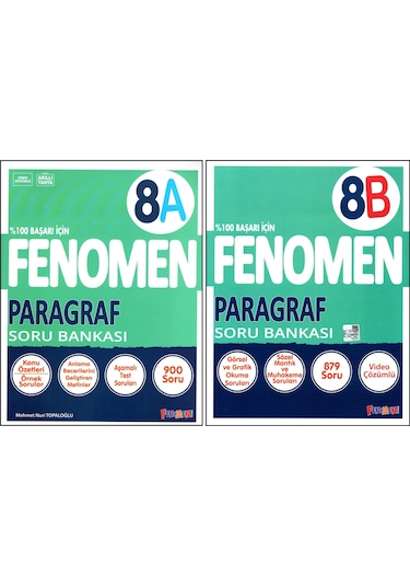 Fenomen 8. Sınıf Lgs Paragraf Soru Bankası A + B Kitabı 2 Kitap