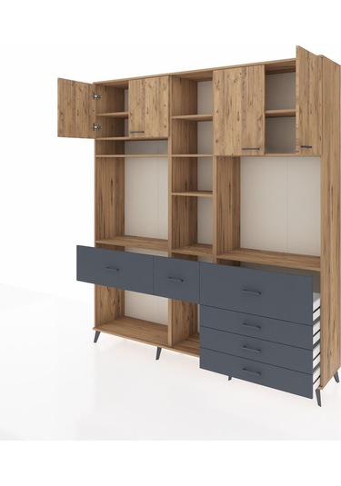 Hyperion Dolap 11 Raflı 6 Çekmeceli 4 Kapaklı 220x44x243 Çam-çam/antrasit Atlas Çam/antrasıt Hyperion Dolap 11 Raflı 6 Çekmeceli 4 Kapaklı 220x44x243 Çam-çam/antrasit Atlas Çam/antrasıt