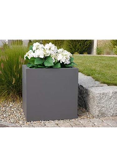 Mofiba Fiberglass Saksı Kare 35cm 35cm 35h Cm Antrasit