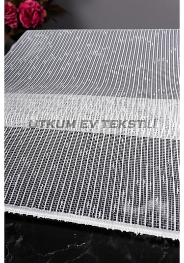 Çizgili Nokta Desen Armür Tül Perde Akdz 1077