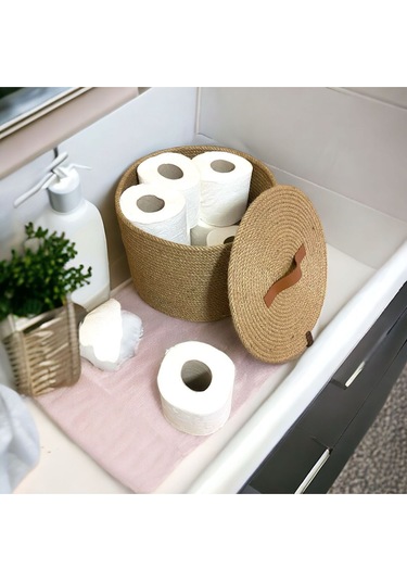 Hasır Sepet, Dekoratif Sepet, Çok Amaçlı Saklama Kutusu, Hasır Tuvalet Kağıdı Sepeti 001