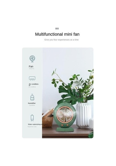 Usb Taşınabilir Uzaktan Kumanda Klima, Mini Masaüstü Soğutma Fanı Sprey Nemlendirme Soğutma Küçük Klima Hayranları Yh00e4 Yeşil