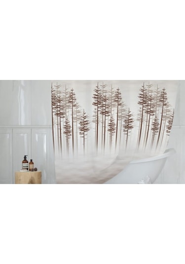 Tropik Duş Perdesi 3390 Model Çift Kanat 2X110X200Cm Çok Renkli