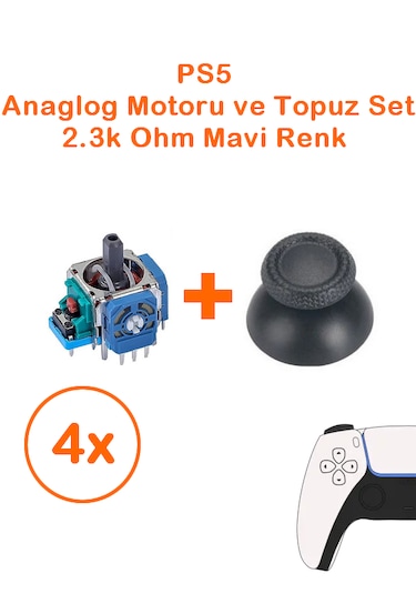 4 Adet Ps5 Analog Motoru Ve Başlık Topuz Set