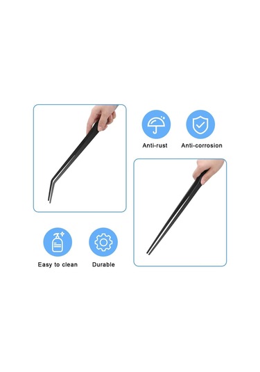Geeroyoo 38cm Çelik Uçlu Düz Ve Eğri İki Kullanıma Uygun Uzun Pençe Seti Siyah