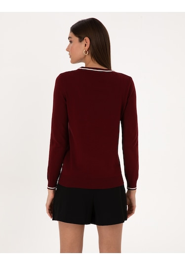 Pierre Cardin Kadın Vişne Kazak /triko 50315910-vr223 Vişne