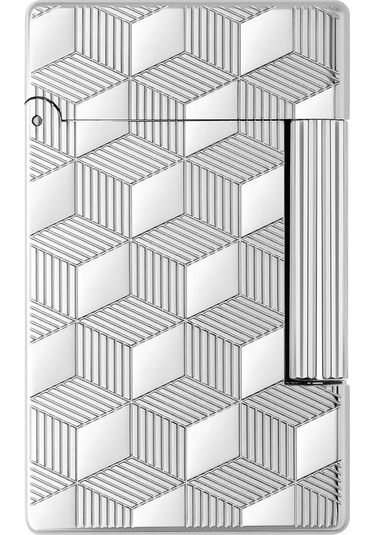 S.t. Dupont Initial Guilloche Çakmak Gümüş 20840 Gri