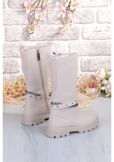 Fort Cool Paris Anatomik Sıcak Astar Kaymaz Taban Kız Çocuk Çizme Bej