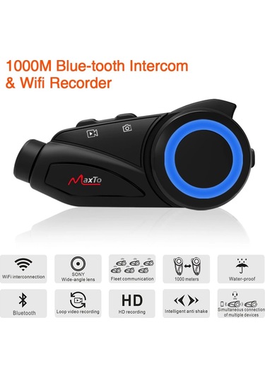 Kask Bluetooth Kulaklık Motosiklet Maxto M3 Kameralı Intercom