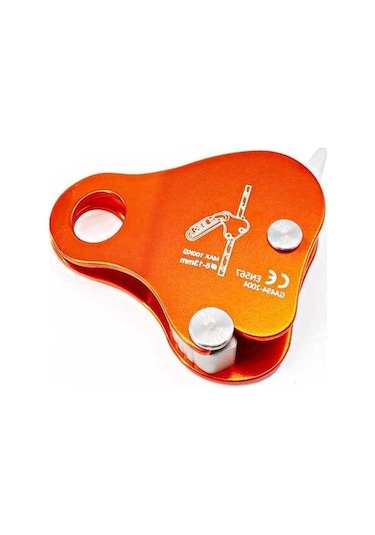 Pazly 100kn Alüminyum Tırmanma Makarası - 8-13mm Halat Uyumlu, Mavi/turuncu Renk, 7.8x7.5cm, Ağır Dayanım İçin İdeal Turuncu