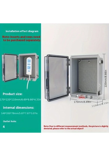 Willowhaven Şeffaf Abs Su Geçirmez Güneş Enerjisi Kutusu 22x17x11 Cm