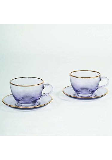Rakle Five O'clock 2'li Çay Fincan Seti - Mor - 240 Ml Mor
