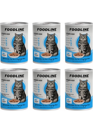 Foodline Somonlu Yetişkin Kedi Konservesi 6 x 400 G