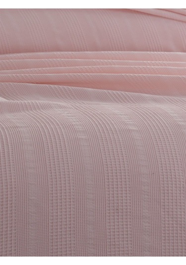 Tek Kişilik Waffle Pike 160x230cm, %100 Pamuk, Petek Tasarım, Somon Somon