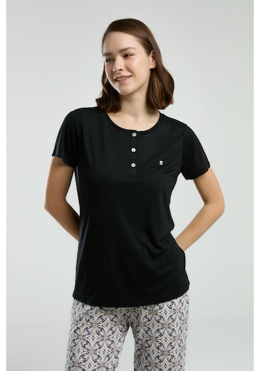 Pierre Cardin Kadın Siyah Pijama Takımı Pc8961-s-v2 Siyah
