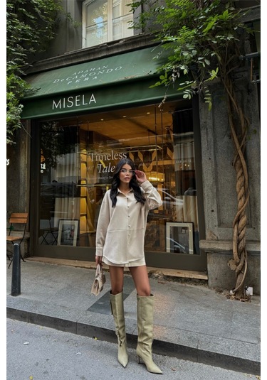 Süet Gömlek - Taş Altın