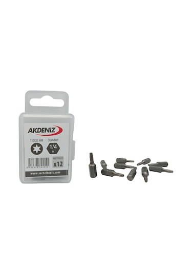 Akdeniz Akd/t10225 1/4 Torx T10x25 Mm 192 Adet Bits Uç