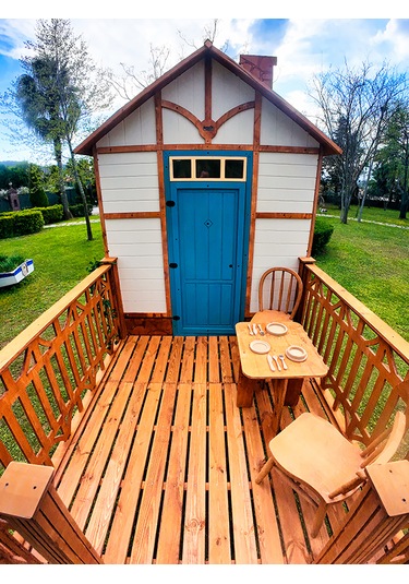 Mandu Ahşap Yerden Yüksek Ağaç Oyun Evi Çok Renkli