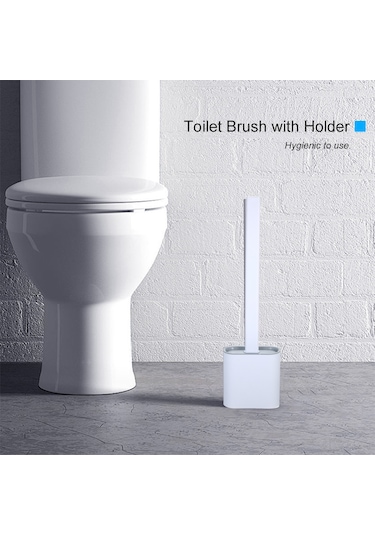 Springsun Beyaz Tpr Tualet Fırçası - Esnek Tüylerle Köşe Temizliği, Hava Dağıtıcı Tutucu Ve Dayanıklı Pp Gövde