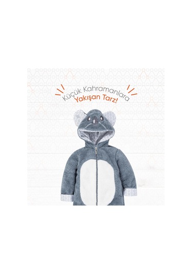 Gezenbebe Hero Kahraman Kapüşonlu Welsoft Bebek Tulum Çok Renkli
