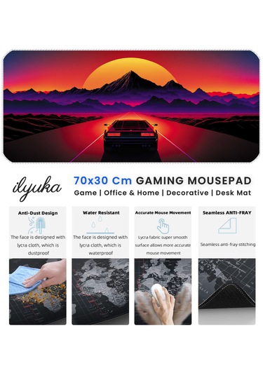 İlyuka Mousepad 70x30cm Büyük Boy Xl Mp487030 Car Ride