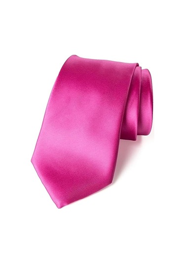 Tezzgelsin Erkek Saten Kravat ve Mendil Set Fuşya