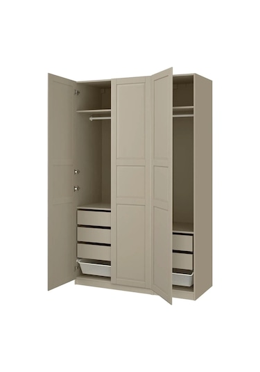 Ikea Gri Geniş Kapaklı Gardırop 150x60x236 Cm