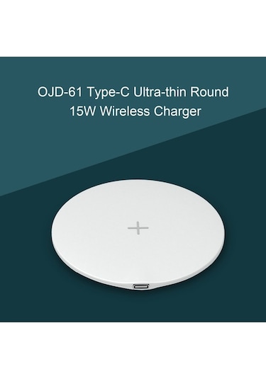 Pazly 15w Type-c Kablosuz Şarj Pedi, 5v-12v, Siyah/beyaz, Hızlı Şarj, Cep Telefonu Uygun