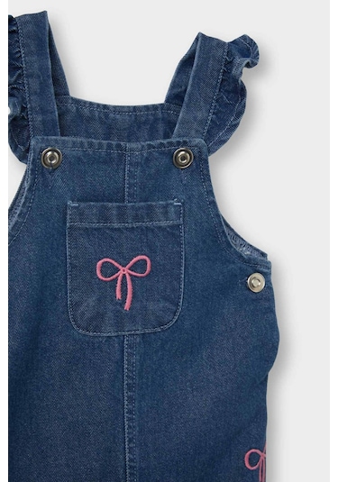 Defacto Kız Bebek Nakışlı Jean Tulum G3103a525aunm28 Mavi