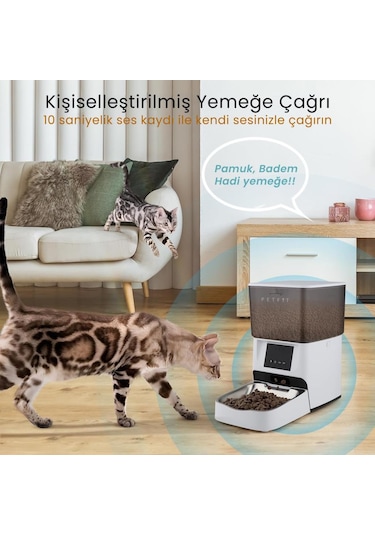 Petfit Elevate X 4l Wi-fi Akıllı Otomatik Kedi Köpek Mama Kabı Besleme Ünitesi Sesli Komut+çelik Kase+app Kontrol