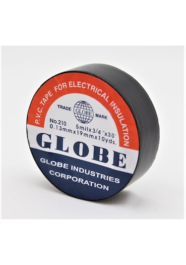 Globe Pvc Elektrik İzolasyon Bant "0.13x19x10yards" Siyah