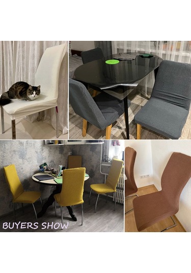 Vkemall Elastik Polar Yemek Odası Sandalye Kılıfı, Kalın, Tüm Mevsimler, Ev/otel/restoran/uygunluk İçin, Toz Koruyucu,西湖蓝 Açık Mavi