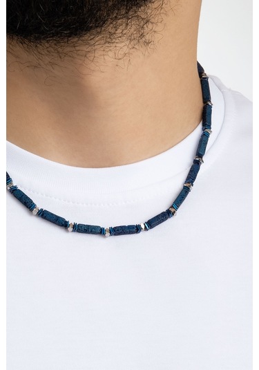 So Chic Lav Taşlı 50 Cm Çelik Erkek Kolye