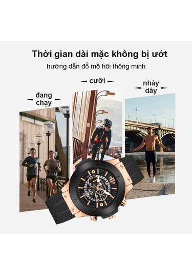 Skycity Kuru Madde Hareketli, Derin Su Geçirmez, Işıklandırmalı Fonksiyonlu, Çarpıtkor Cam, Rose Altın Çerçeveli Quartz Kol Saati Altın