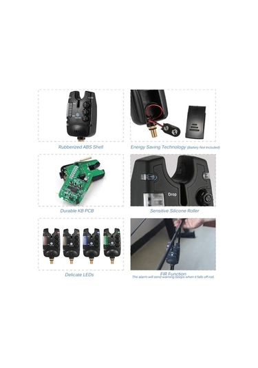 Artfulabode Ve Uyarı Ton Titreşim Su Skycıty Sistemi, Ses Sazan Yüksek Performanslı Led İçin Hassas Geçirmez Balıkçılık Alarmı 6-xd