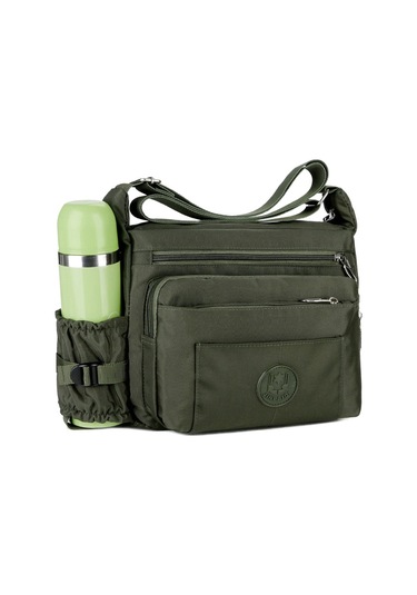 Büyük Boy Tek Askılı Modaya Uygun Şık Ve Dayanıklı Naylon Çapraz Çanta Siyah