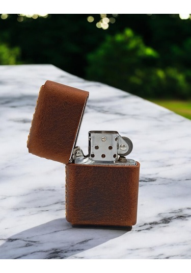 Cronder Hakiki Deri Çakmak Kılıfı Mat Kahverengi