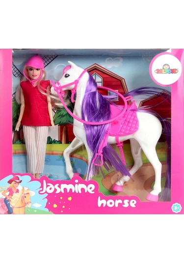 Jasmine Atlı Bebek Beyaz-Pembe