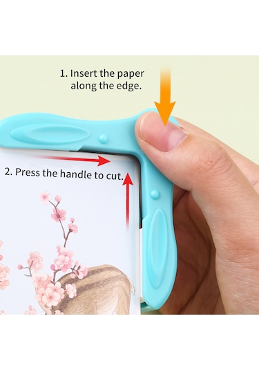 Vkemall Mavi Mini Taşınabilir Köşe Kesici - 5mm Yarıçaplı Fotoğraf Kartvizit Köşe Yuvarlatıcı Aleti