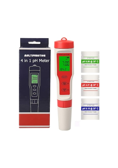 Dijital Ph Ölçer 4'Ü 1 Arada Ph Tds Ec Sıcaklık Test Cihazı