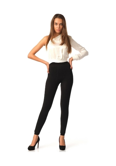 Momslab Kadın Siyah Termal Peluş Tayt 9020Karışık L/Xl Siyah