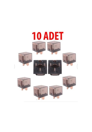 Mini Role Şeffaf 10 Adet Universl 40 Amper Şeffaf 5 Uçlu 12V Role N11.702