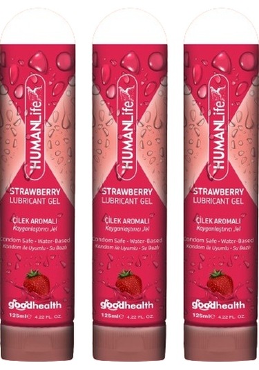 Humanlife Çilek Aromalı Kayganlaştırıcı Jel 3 x 125 ML